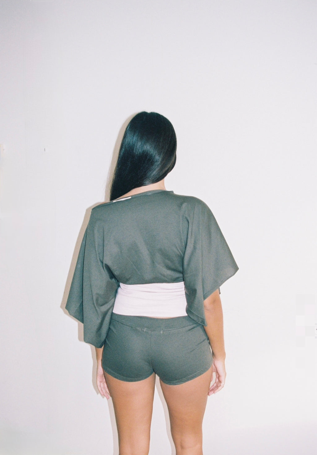 THE top in pink stripes&olive brown